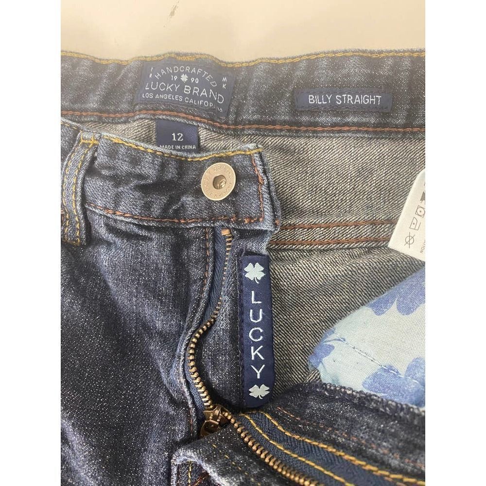 Lucky Brand Billy Straight Jeans Blue - Kids Size 12 - Picture 5 of 11